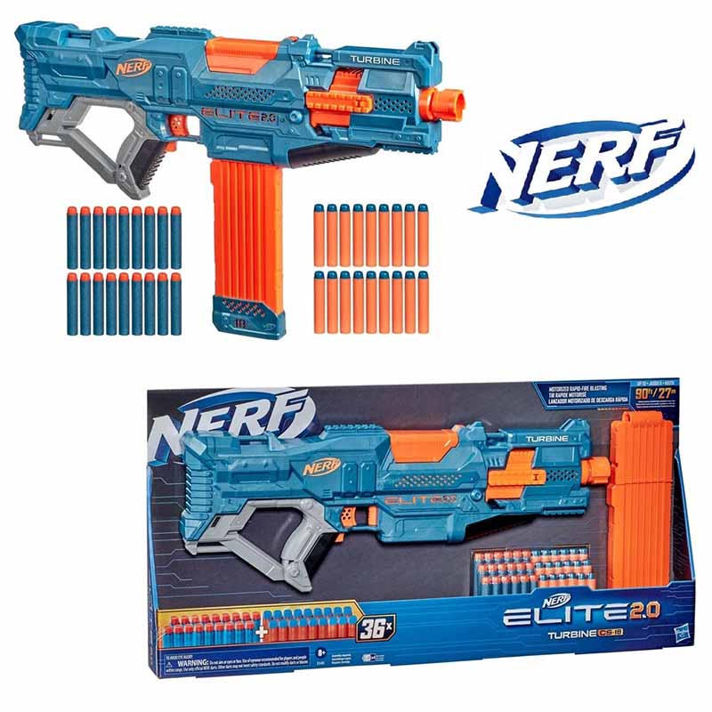 تفنگ بازی تیر فومی نرف موتوردار و خشاب دار Nerf Elite 2.0 Turbine CS-18 E9481